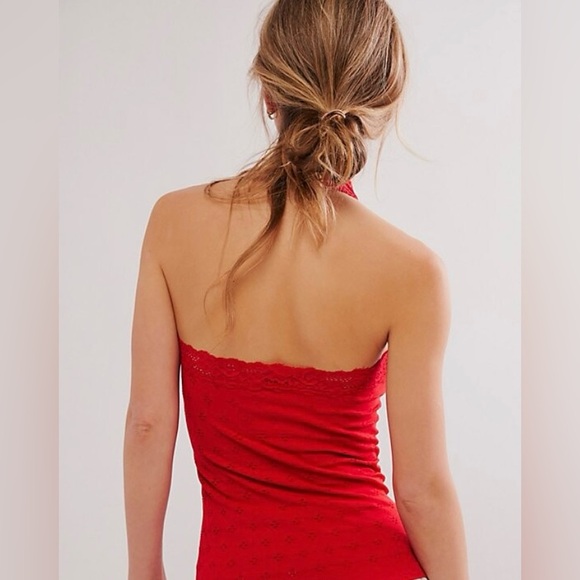 NWOT Free People Intimately Eyelet Seamless Halter Top Size M/L - Picture 3 of 9